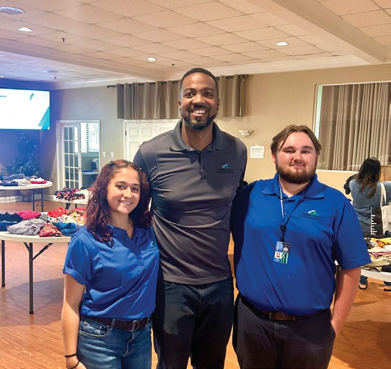 Adeemir Dacenay, the county’s recycle program coordinator, with interns and University of Central Florida students Natalia Palacois and Aidan Ruth