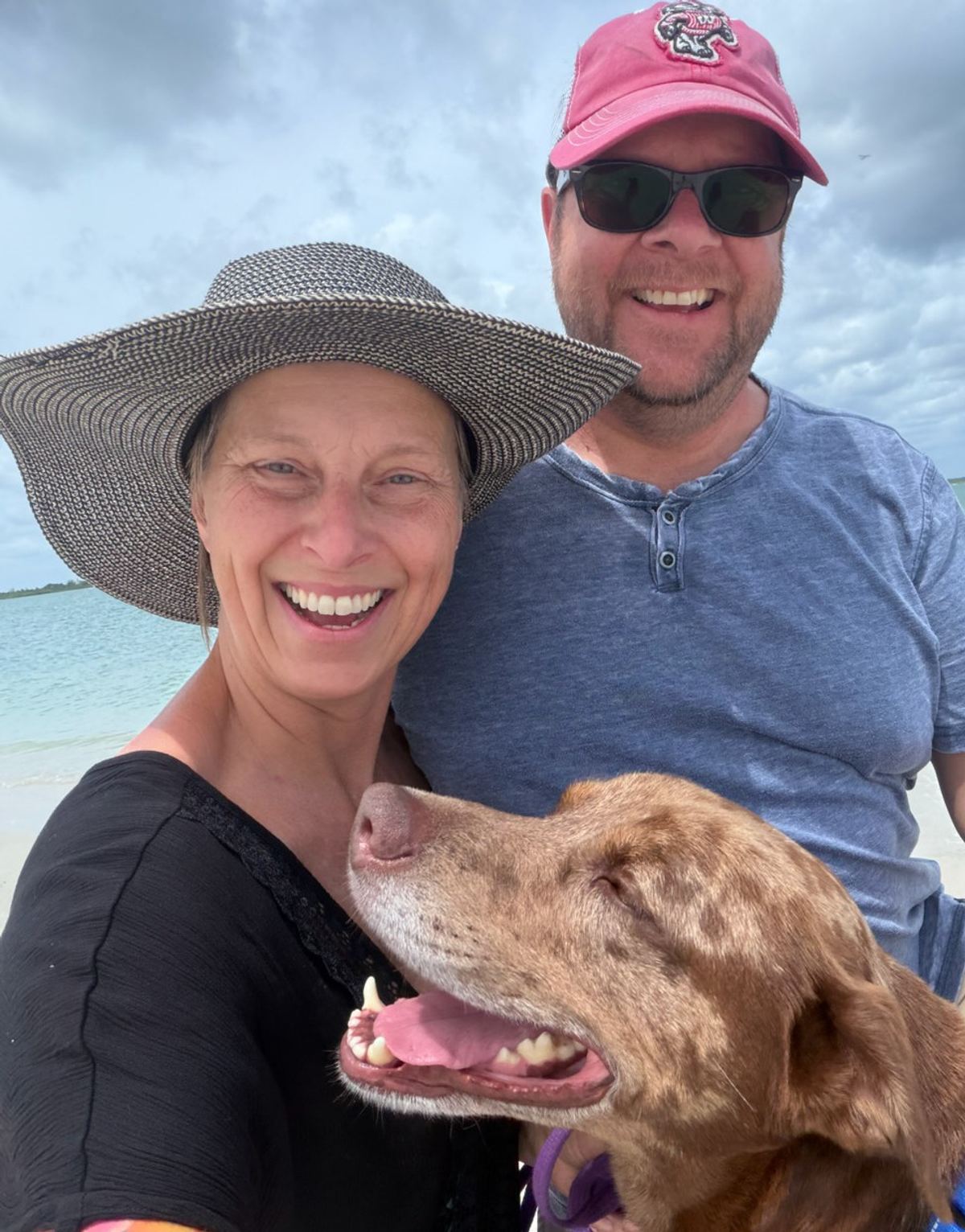 Life’s a beach for Tanner now that Gretchen Voit and husband Tarey have adopted the dog.