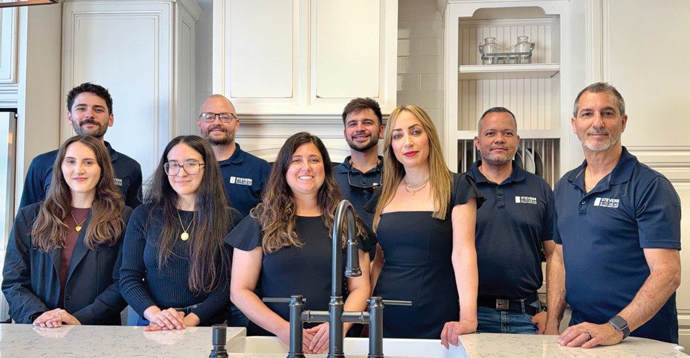 Emma and Santiago Conde, Gabriela Johns, Joshua Martin, Charis Simmons, Dylan White, Reem Kader, Jose Torres, and owner Steve Tedesco. Come meet the team and see the newly renovated showroom at Stevens Kitchens at 1399 West Broadway Street in Oviedo. Not pictured: Salvador Cancel and Maria William