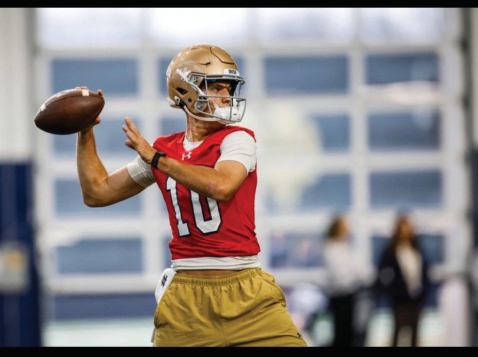 Noah Grubbs, the former star quarterback for the Lake Mary Rams, is continuing his football journey as a freshman player for Notre Dame.