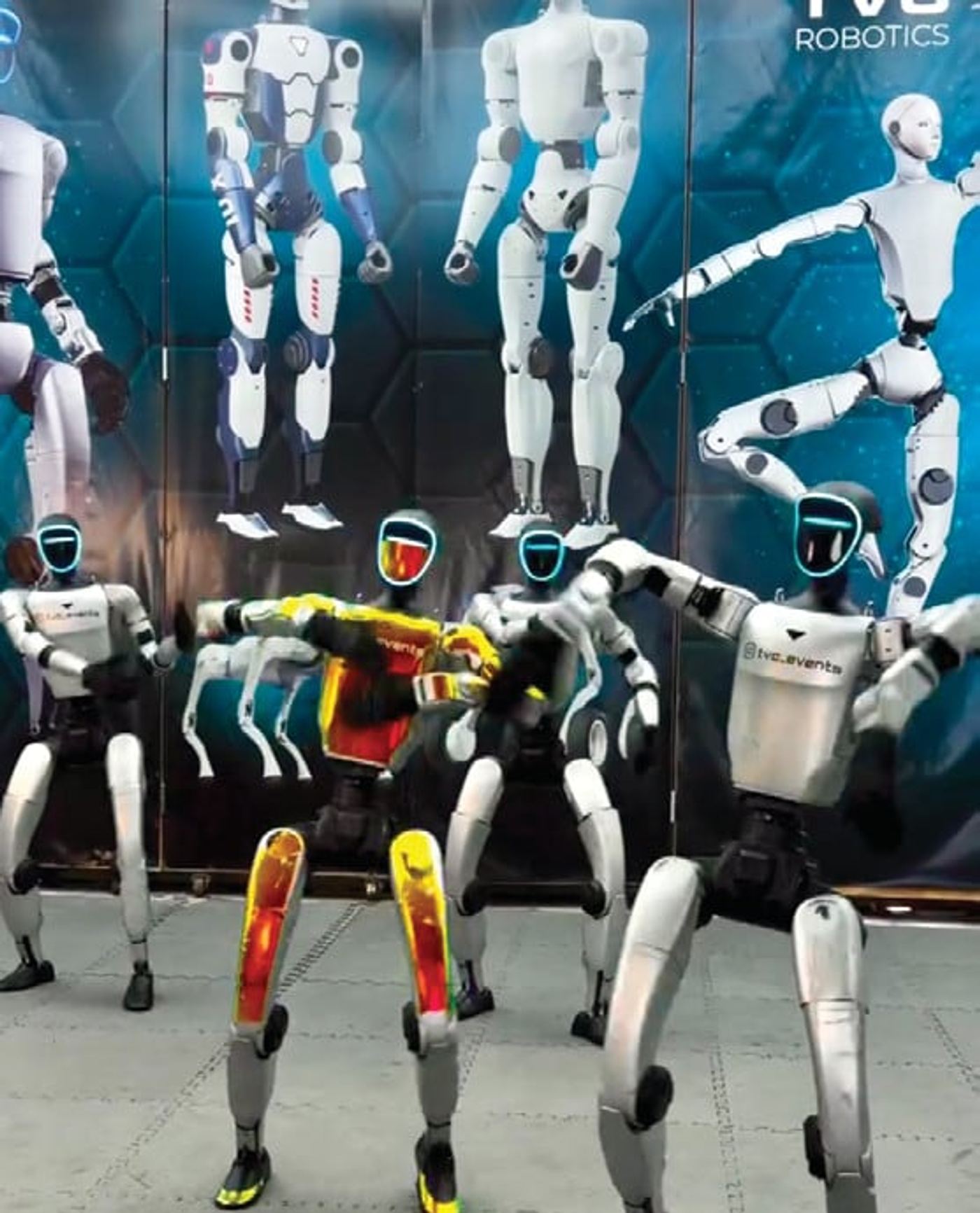 Dancing robots on display