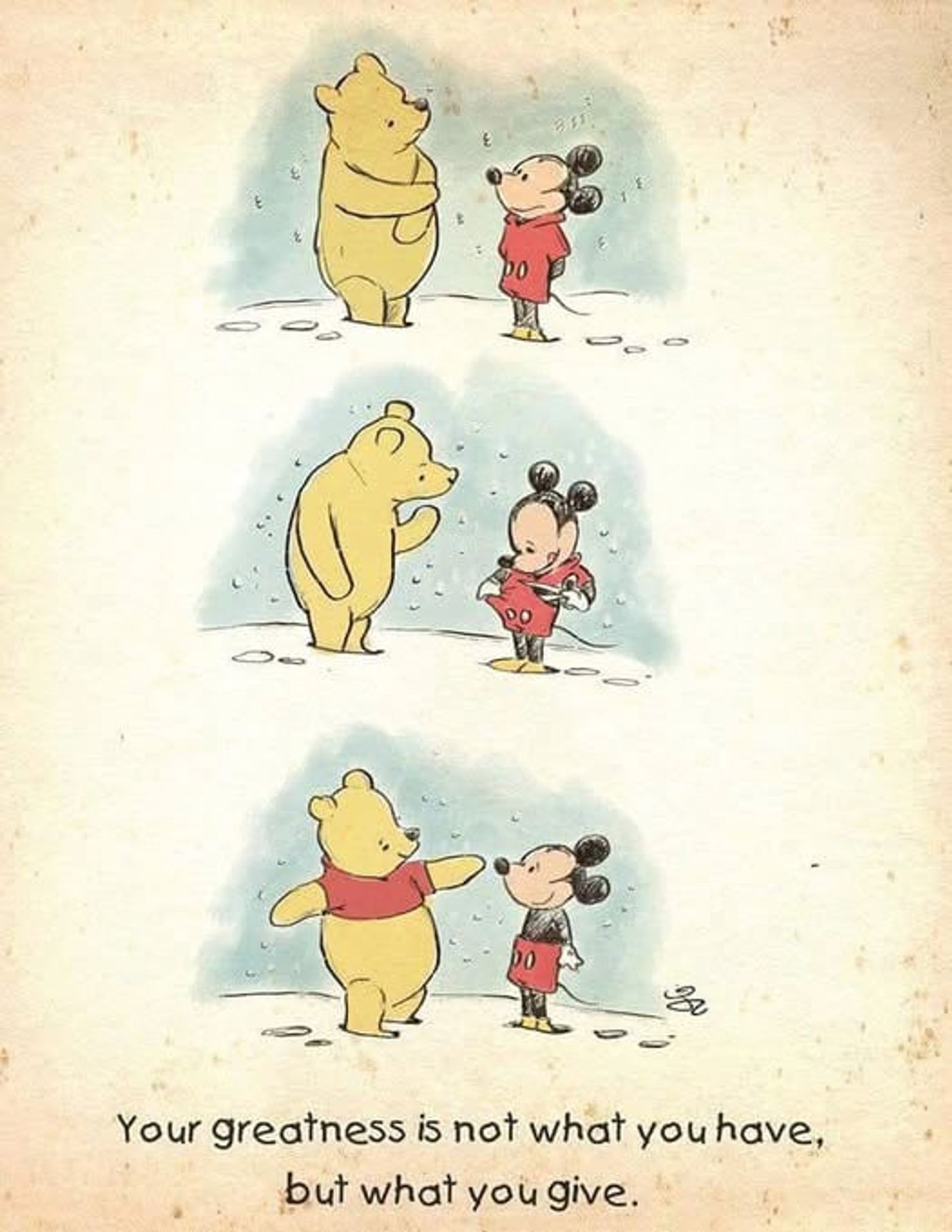 Jason Zucker’s drawing of Mickey Mouse and Winnie the Pooh