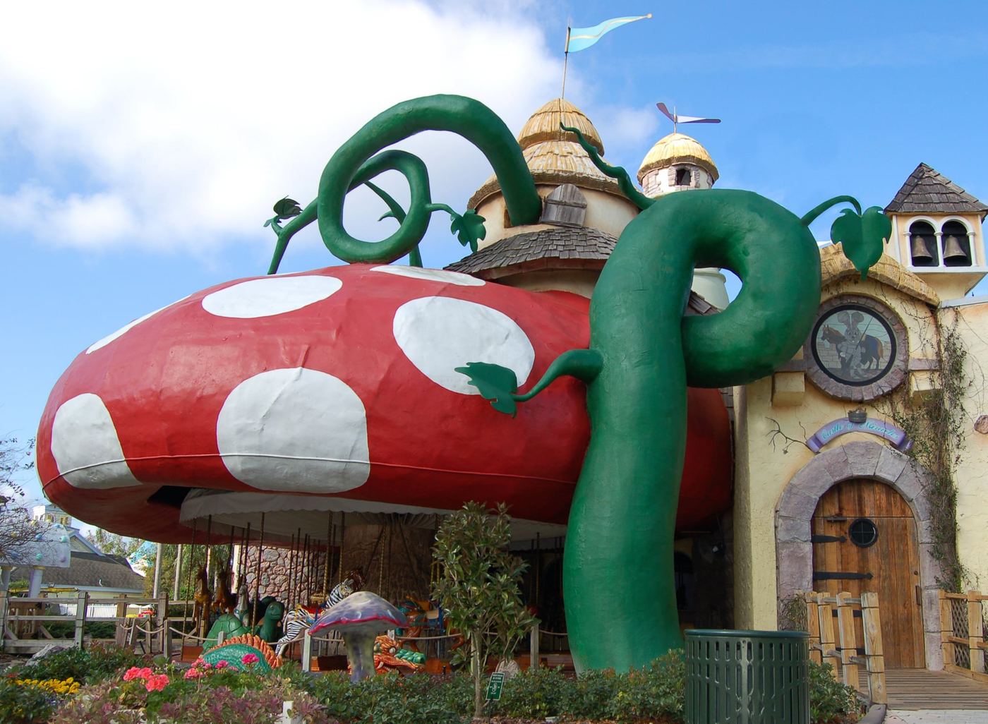 A whimsical building at Give Kids the World Village