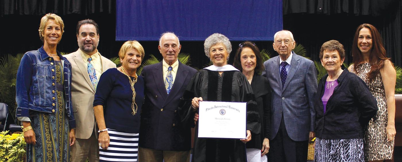 Marcia Jo Zerivitz receiving an honorary doctorate from FIU