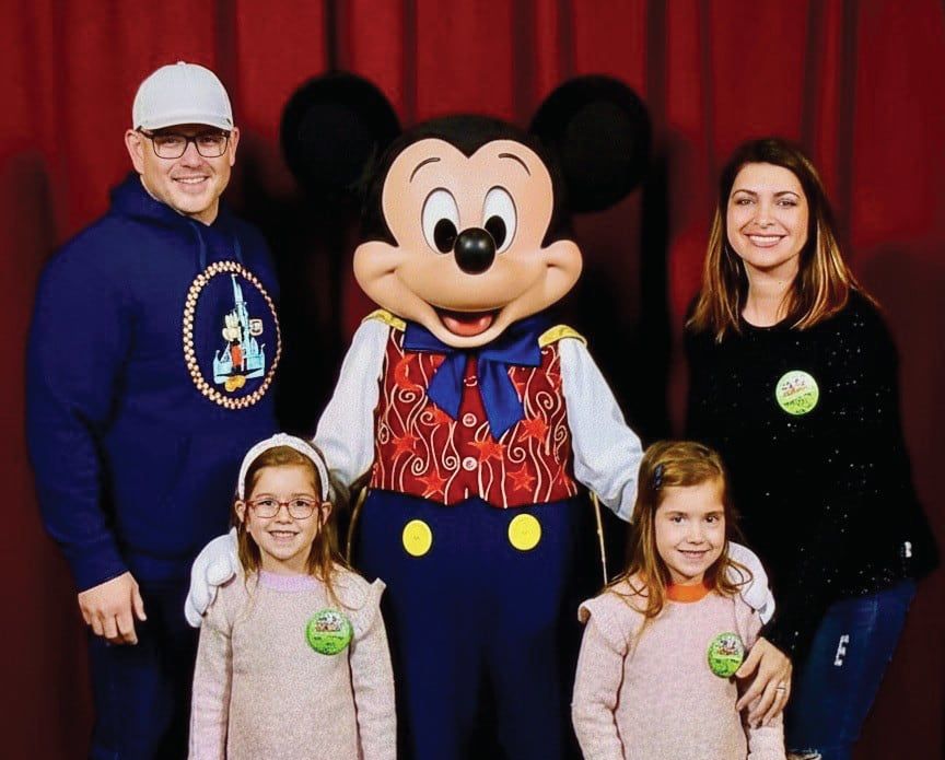 The Fox family with Mickey Mouse