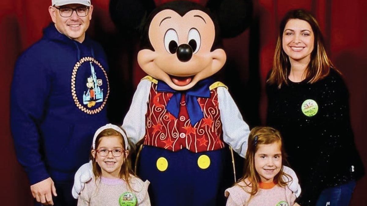 The Fox family with Mickey Mouse