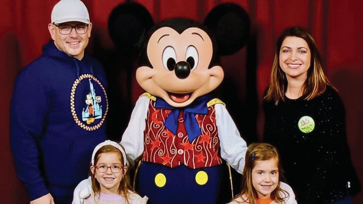 The Fox family with Mickey Mouse