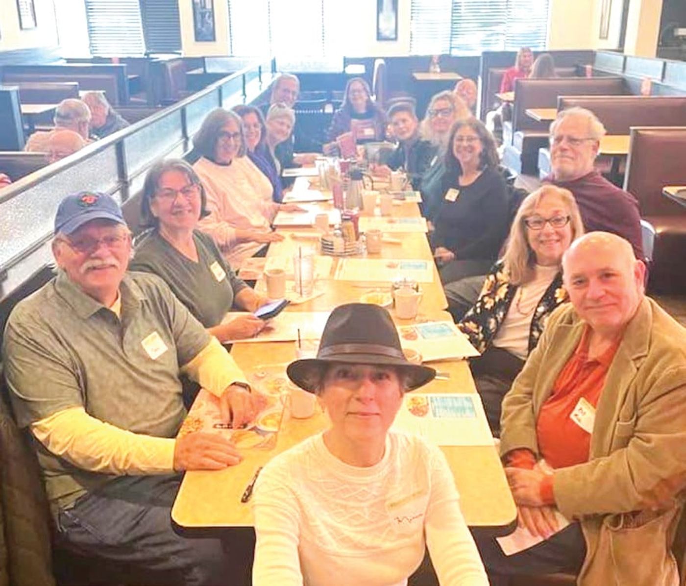 The WOW Chavurah 50+ group at a restaurant