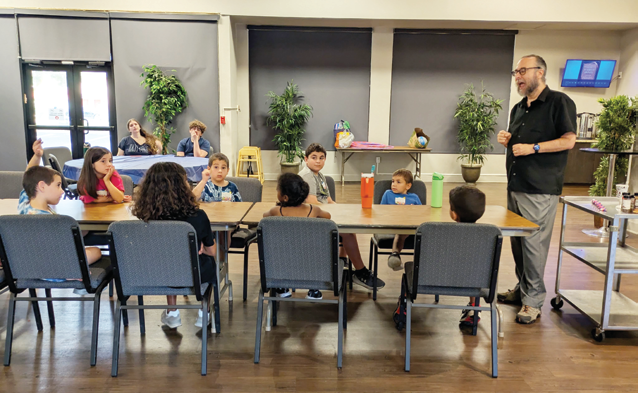 A class at Temple Israel