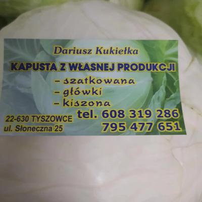 Darek kukiełka, kapusta własnej produkcji, szatkowana, głowki, kiszona, tyszowce, AgrosPol