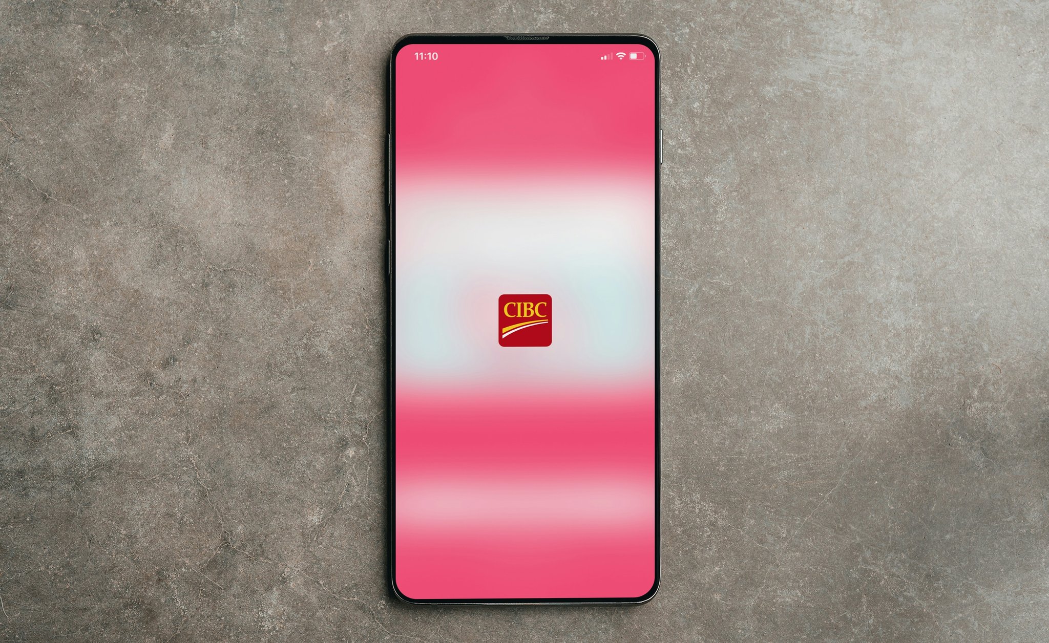 CIBC app opening on a smartphone