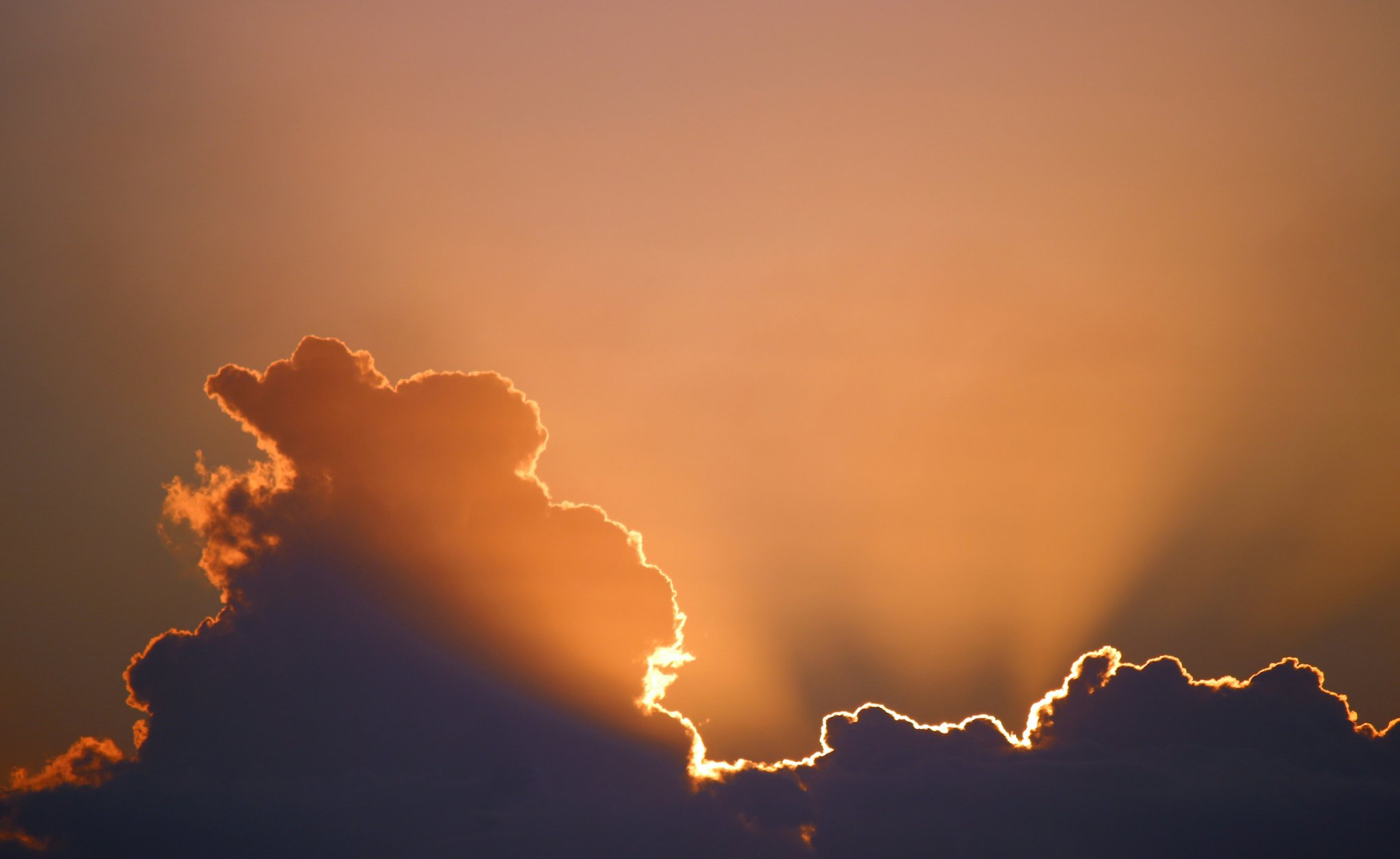 Sunlight over clouds