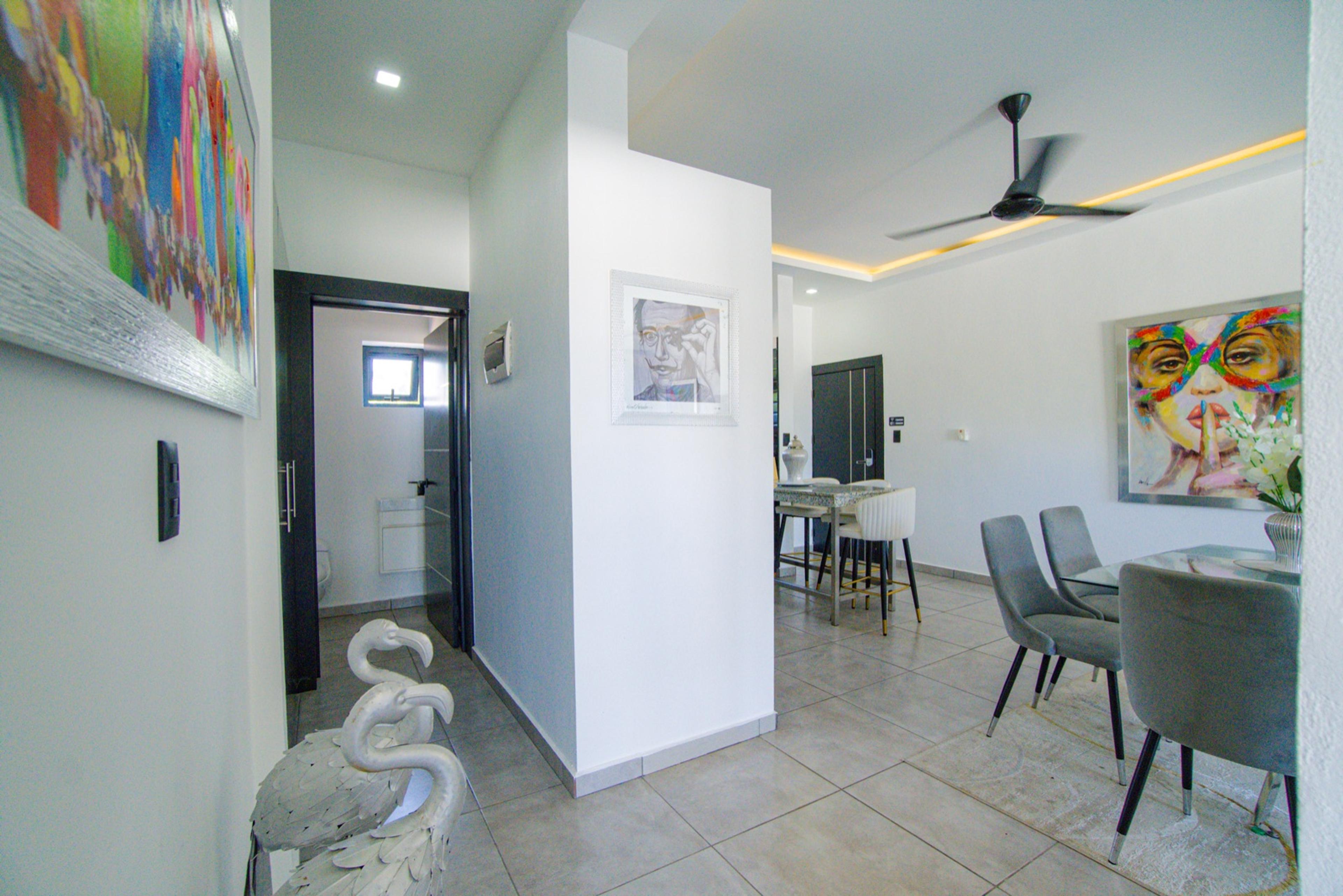 Garden loft with a shaded patio off the courtyard