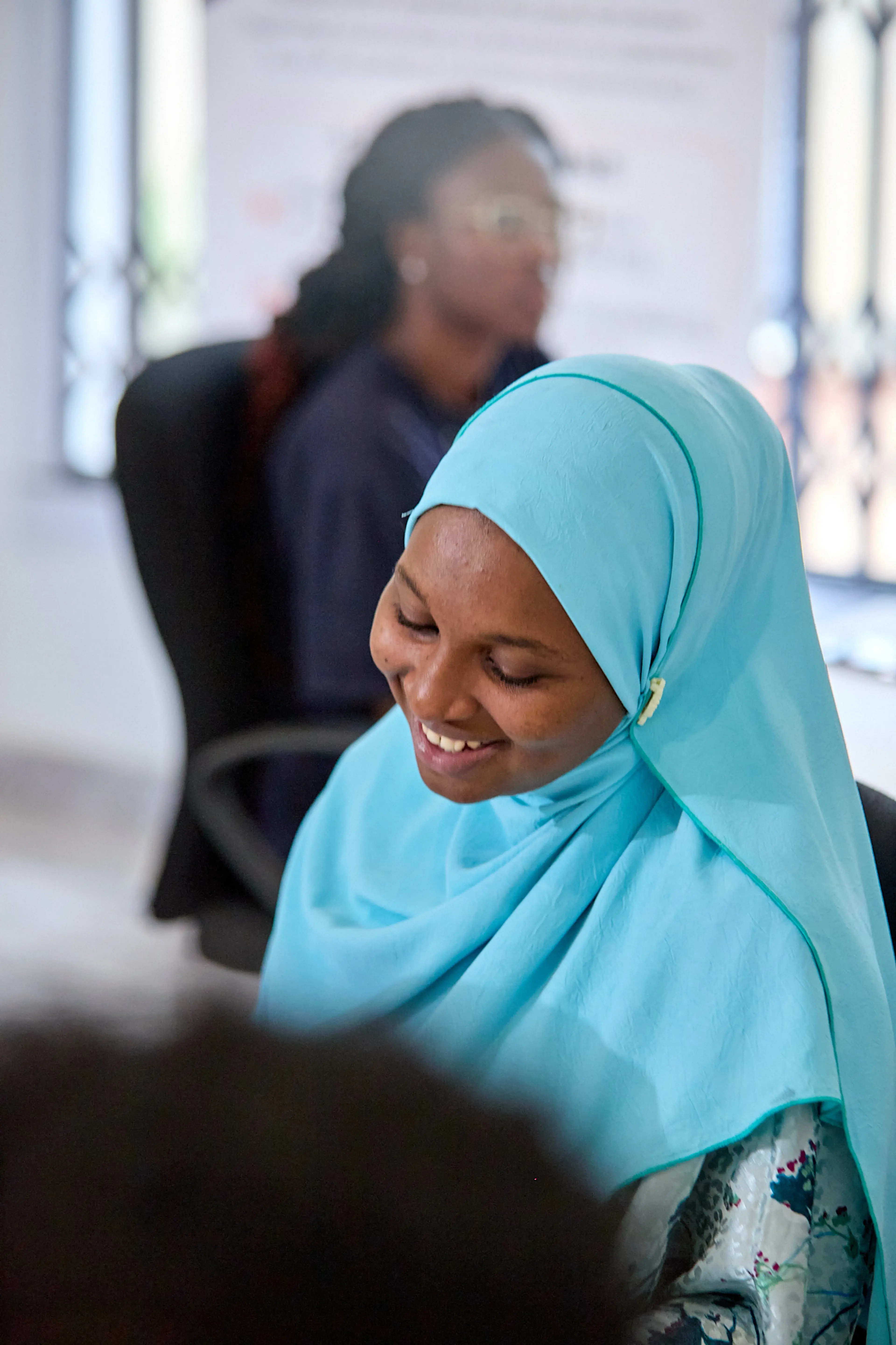 A women smiling