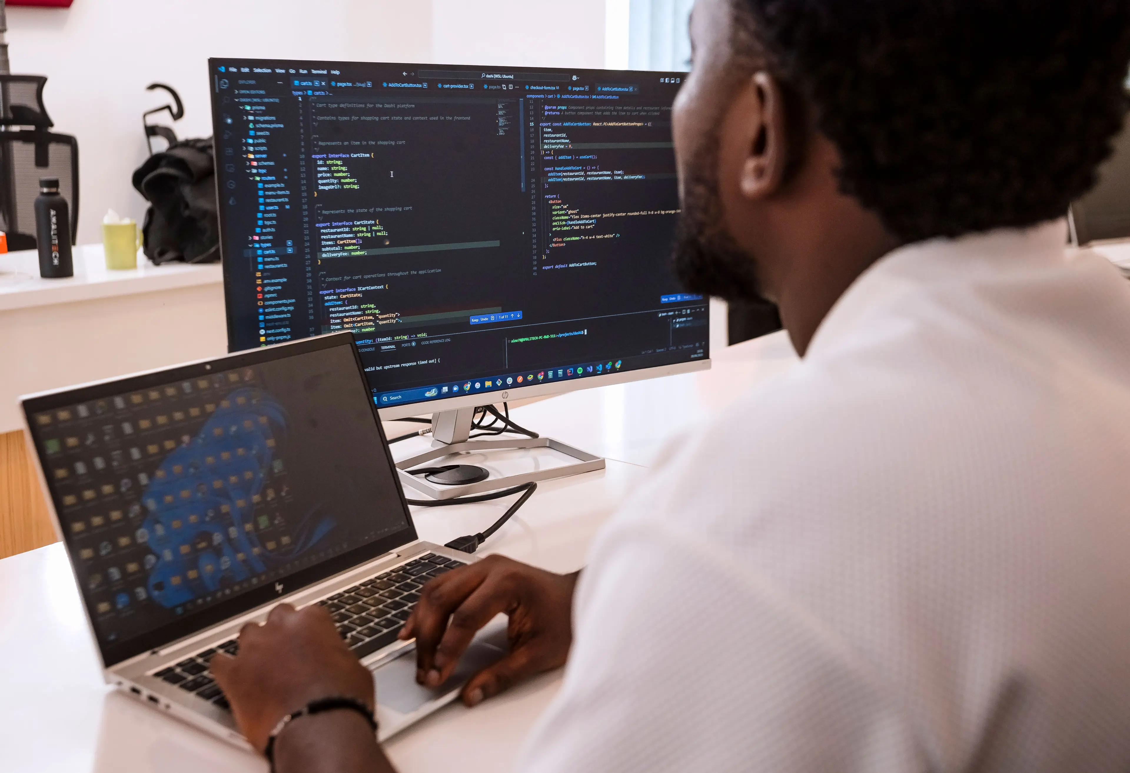 A man working on his computer