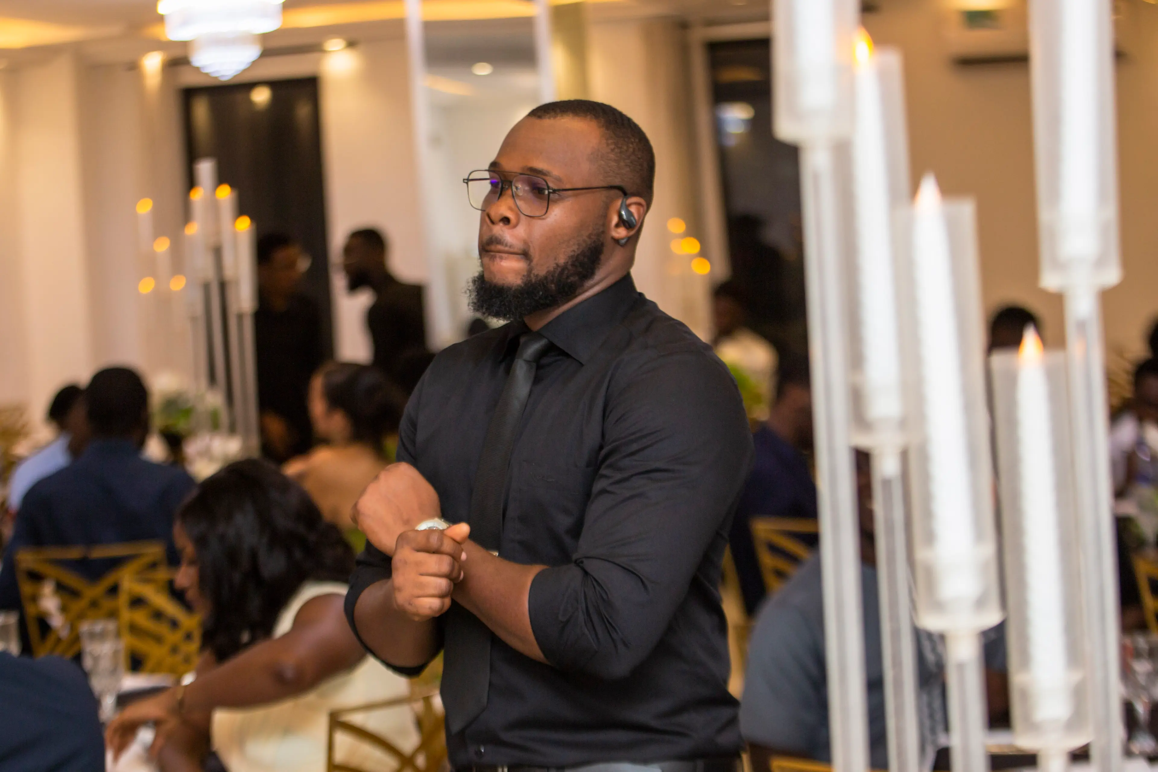 one young guy dancing at a party