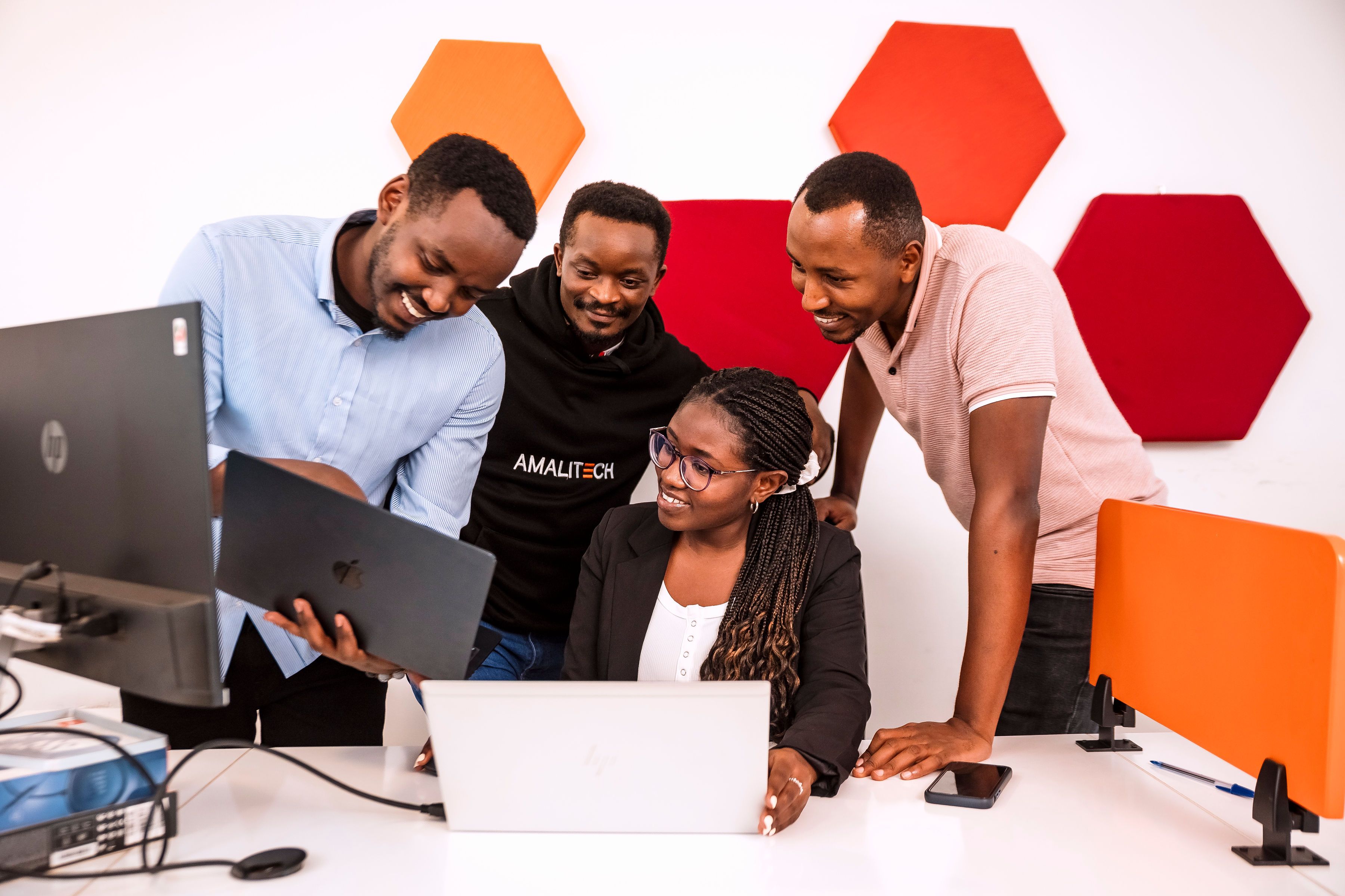 A team working together