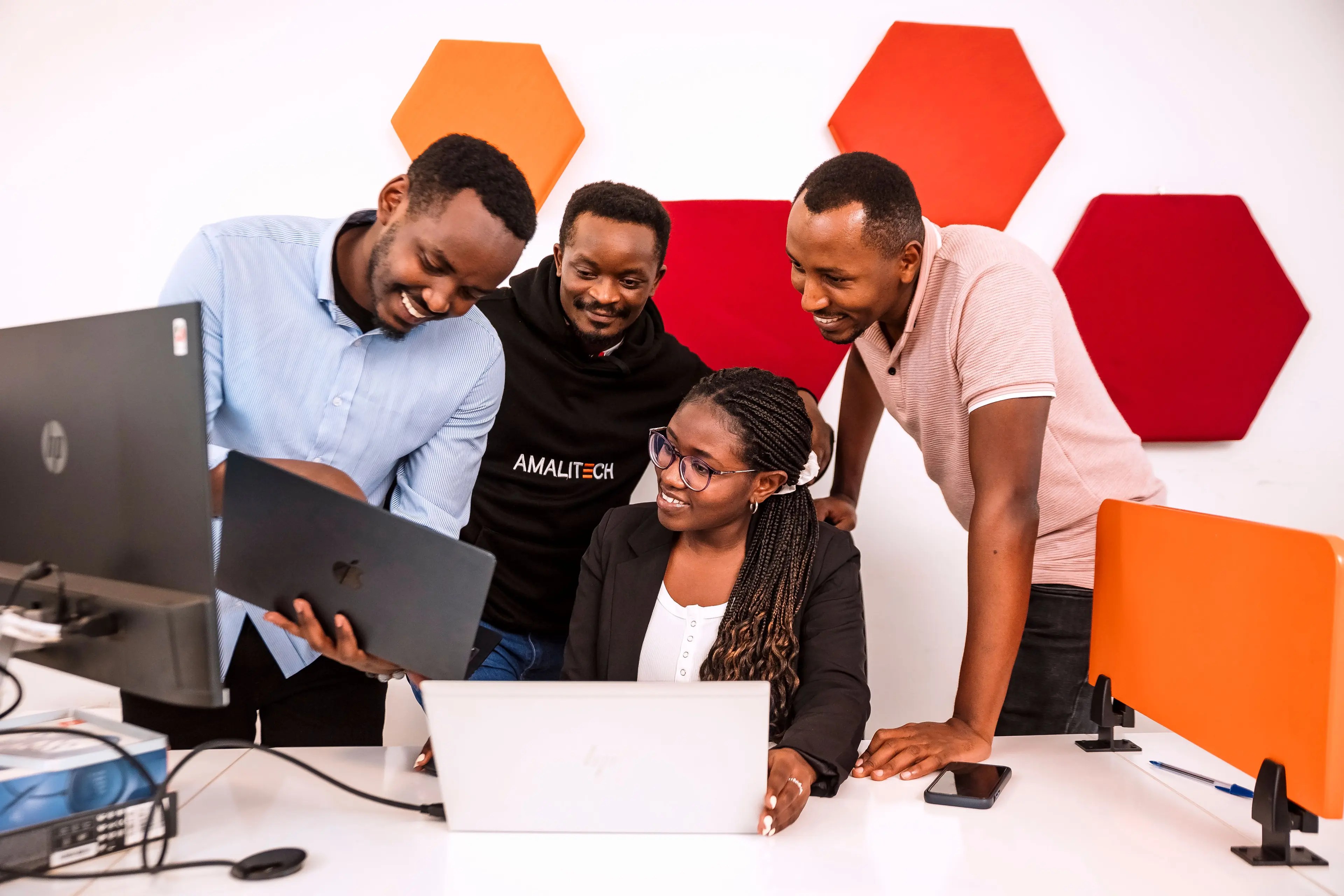 A team working together