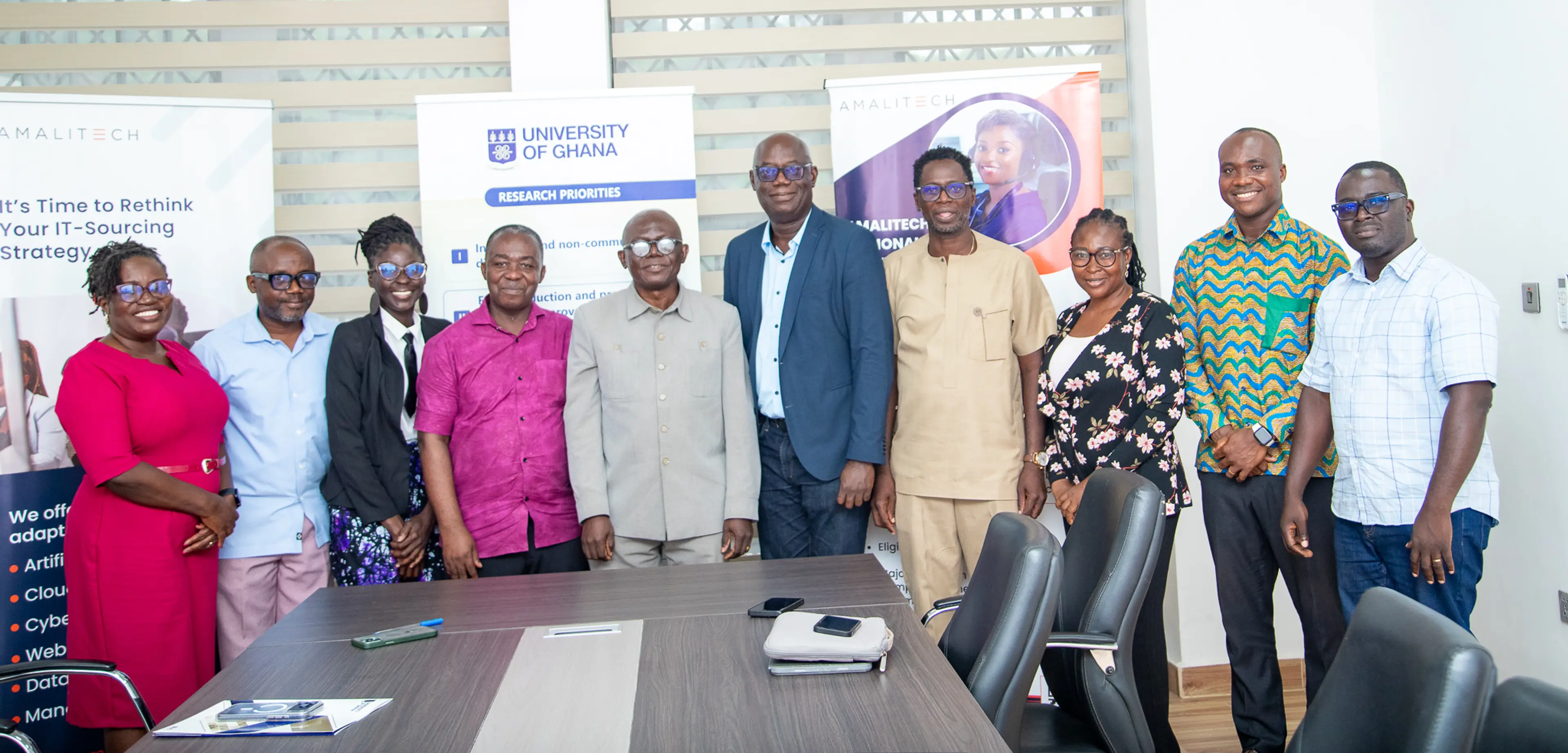 Executives from AmaliTech and University of Ghana in a group picture