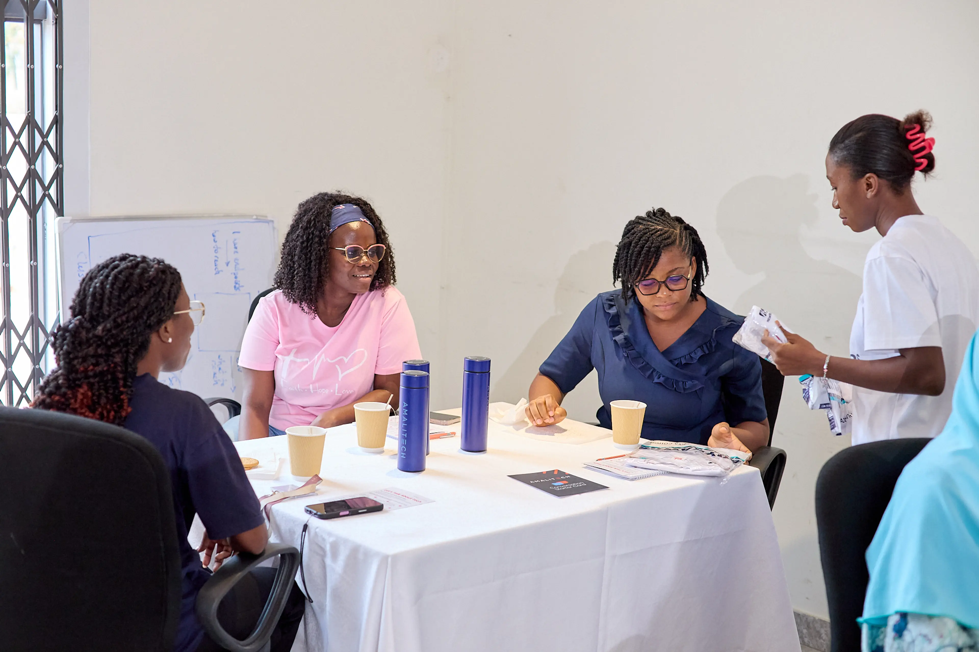 A group of women interacting