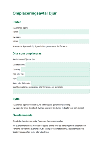 Omplacering av häst