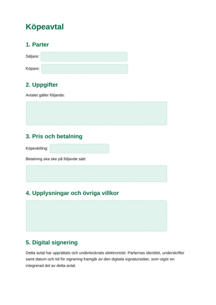 Signera köpeavtal med BankID online