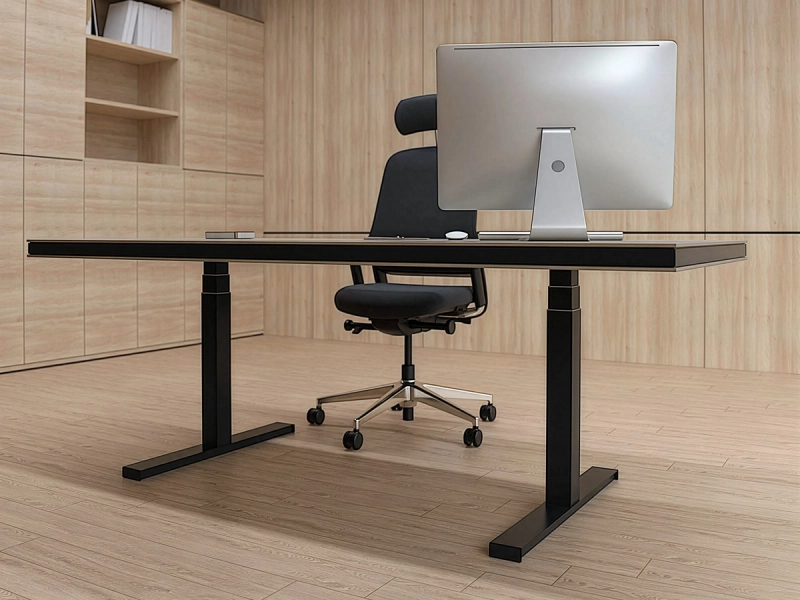 Der 848-Table von Klain überzeugt mit einer beigen Tischplatte, einem schwarz lackierten Gestell sowie einer integrierten Schublade und Modulbridge. Die durchdachte Kombination aus Stauraum und Kabelmanagement macht den Design-Schreibtisch zur funktionalen Lösung für moderne Arbeitsplätze.