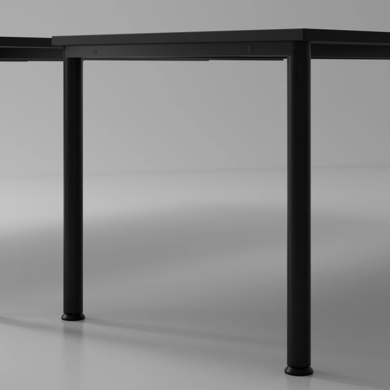 Multiwa Schreibtisch mit Rundrohrgestell aus vier runden Beinen und Zarge.
