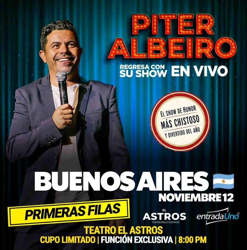 Piter Albeiro regresa a Buenos Aires con su nuevo show “En Vivo” – ¡Una noche para reír sin parar!