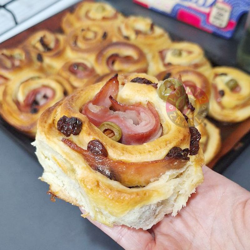 Receta de Roles de Pan de Jamón