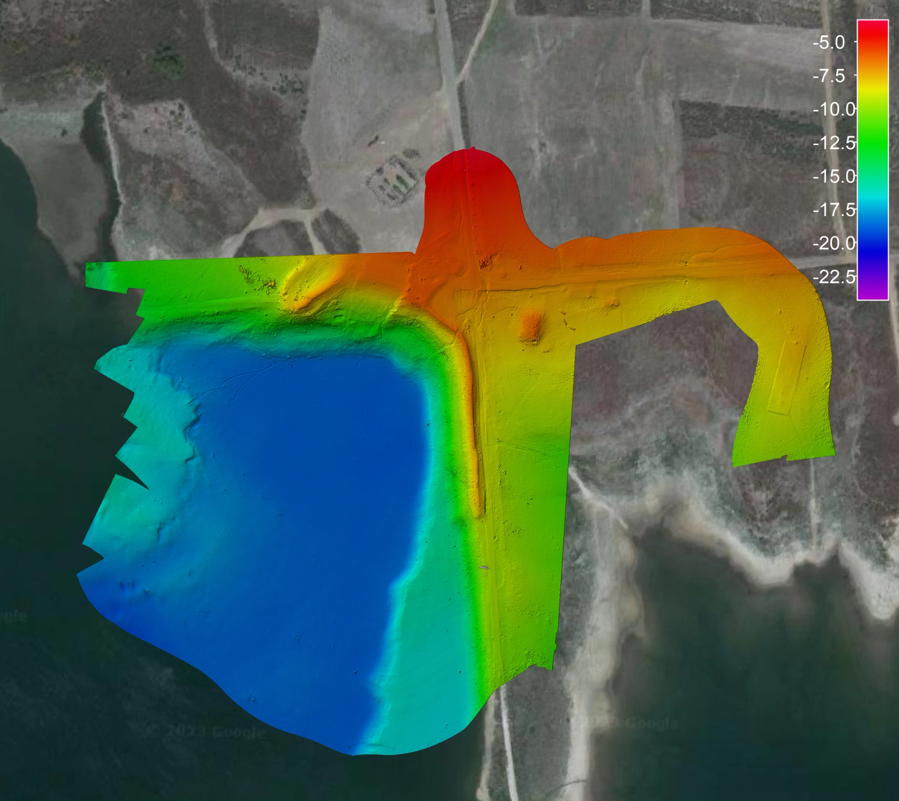 DTM of flooded roads