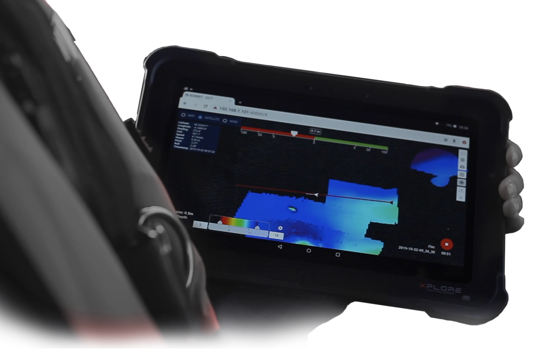 sonar data on a tablet