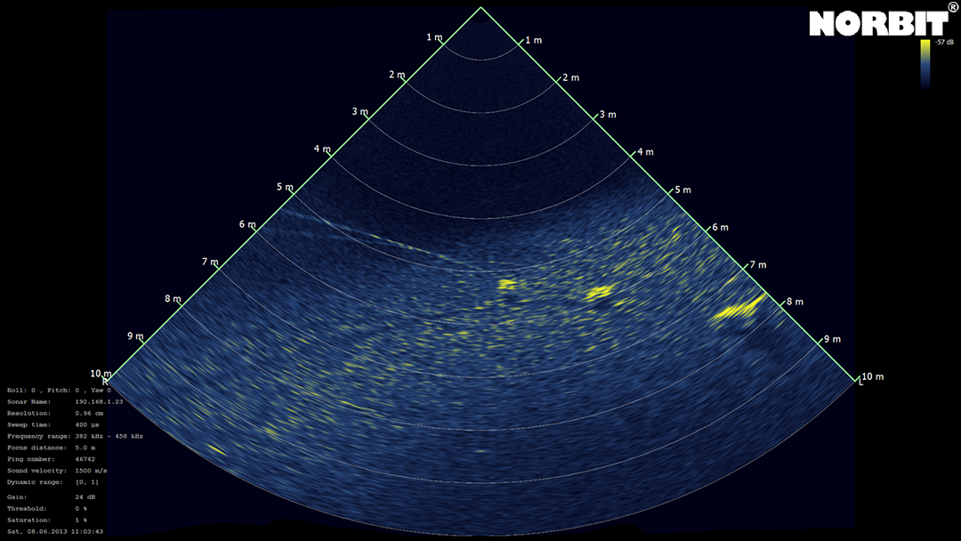 Sonar Wedge display - Anchor details and Lobster Pod