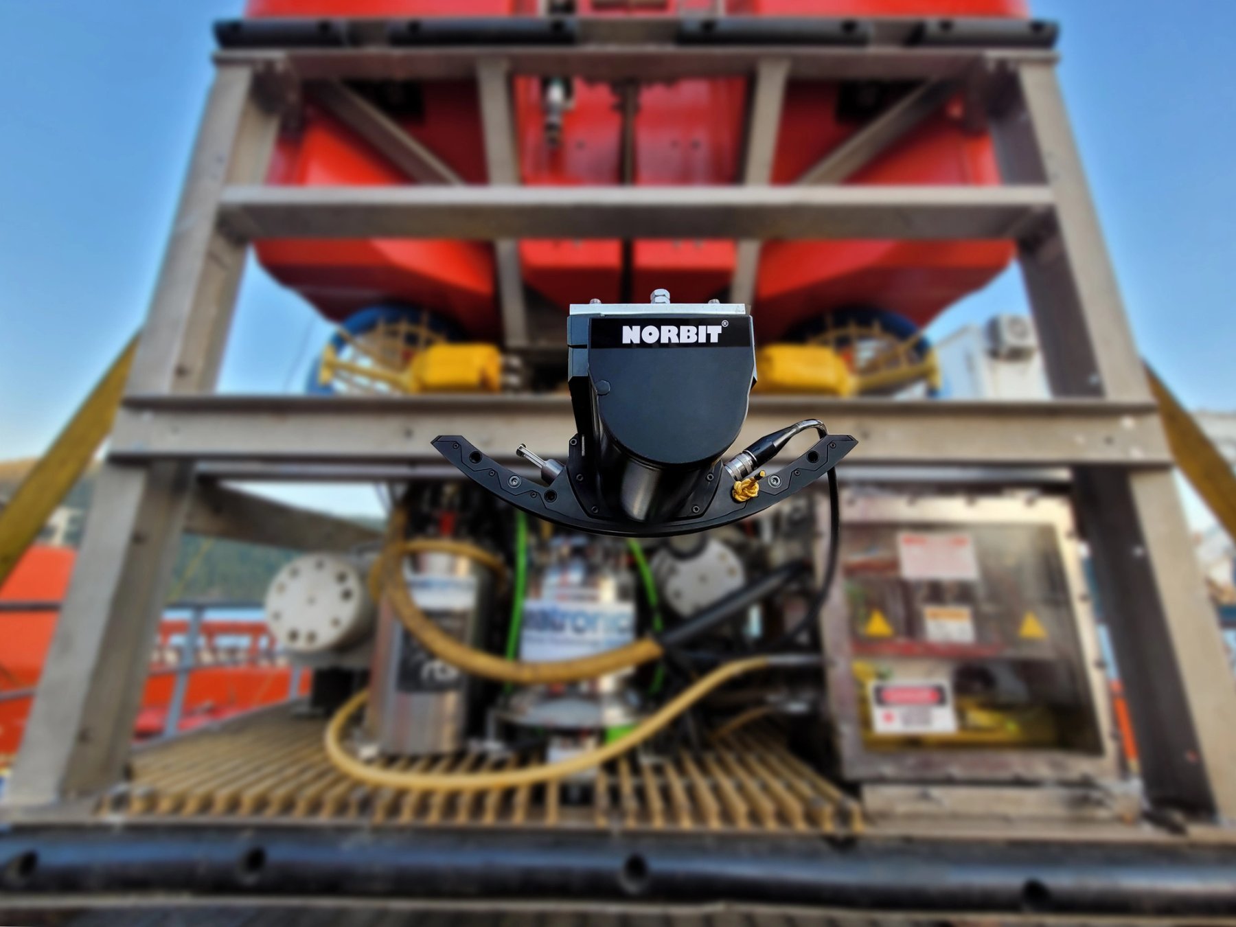 NORBIT WINGHEAD sonar mounted on ROV subsea vehicle