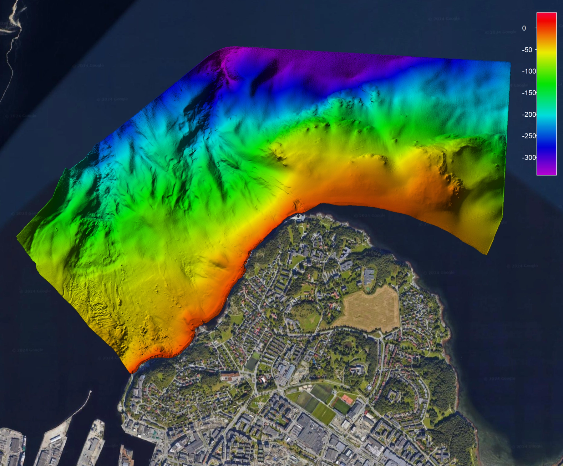 Digital Terrain Model made with the WINGHEAD i80S Long Range Multibeam Sonar