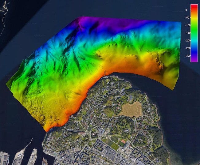 Digital Terrain Model made with the i80S Long Range Multibeam Sonar