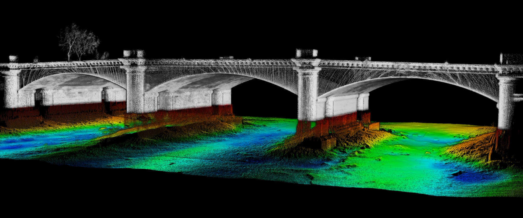 Bathymetry and LIDAR data of Paris Pont de la Concorde