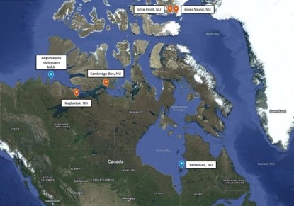 CHS (blue) and UQAR (orange) survey sites