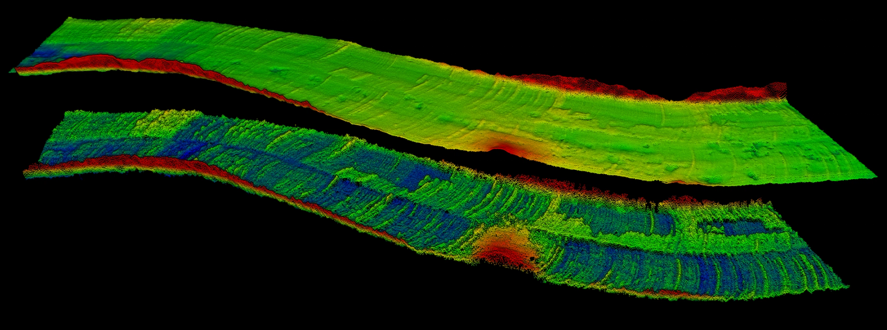 Top of mud and navigational bottom surfaces