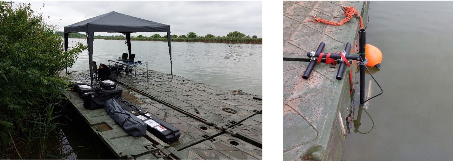 Left: Portable Command and Control Station, Right: GuardPoint 400 attached to the Pier