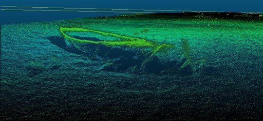 Point cloud, small boat