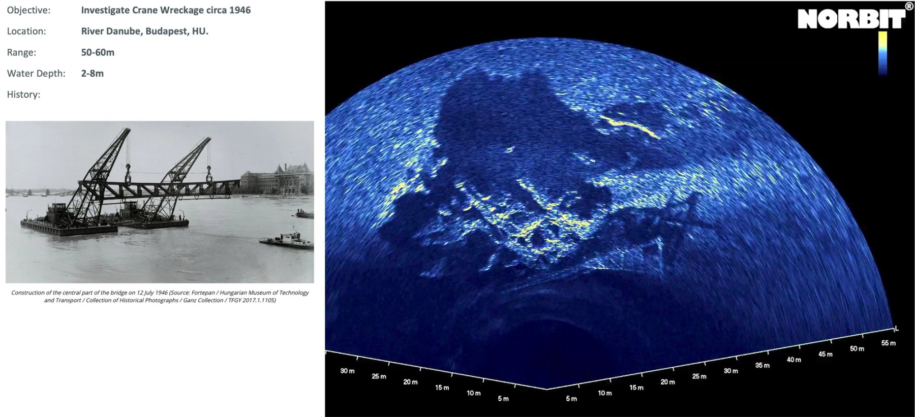 Results from investigating the crane wreckage, along with historical image.
