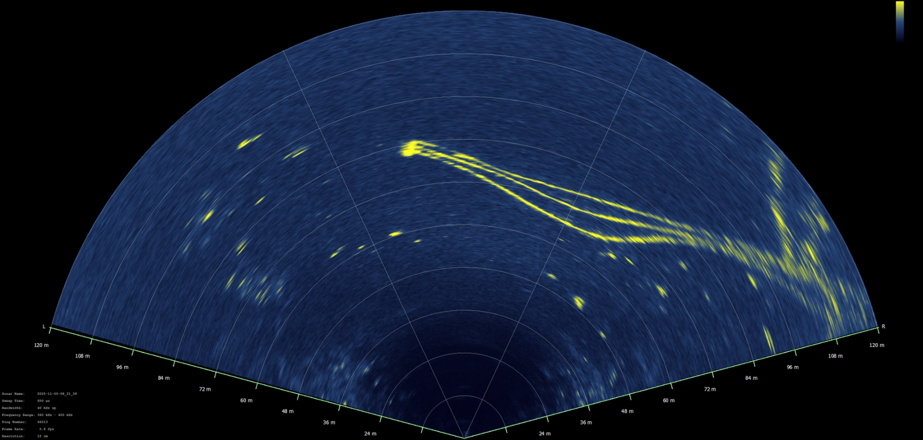 FLS Wedge discplay showing Subsea cables