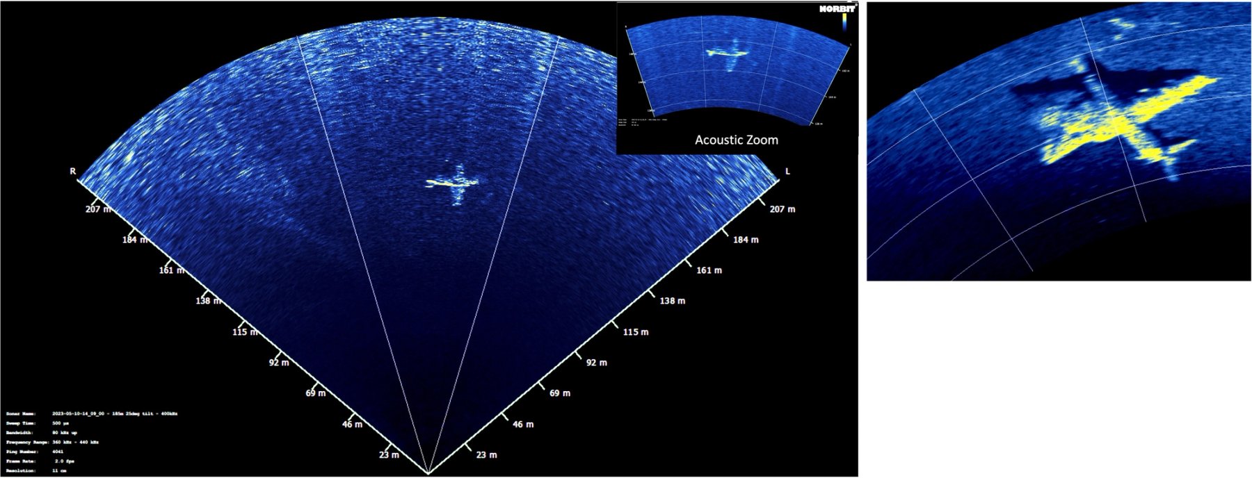 Example of Acoustic zoom of the plane wreck.