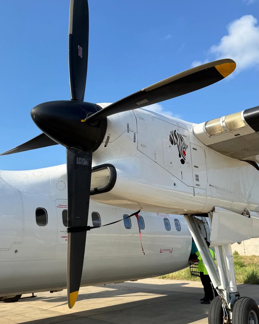 Avioneta em pista de terra.