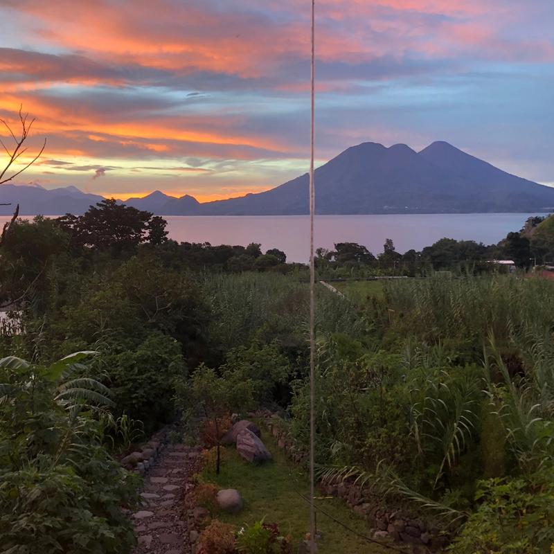 Atitlan Eco Retreat with sunrise sky