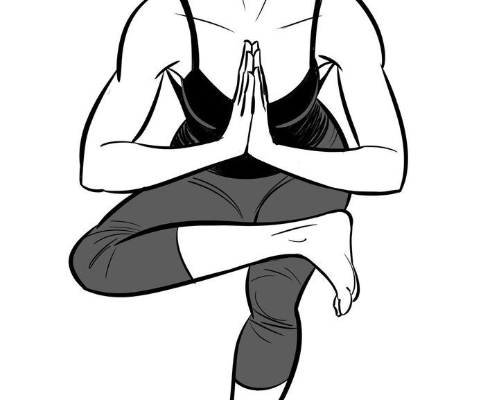 A line drawing of lotus pose.