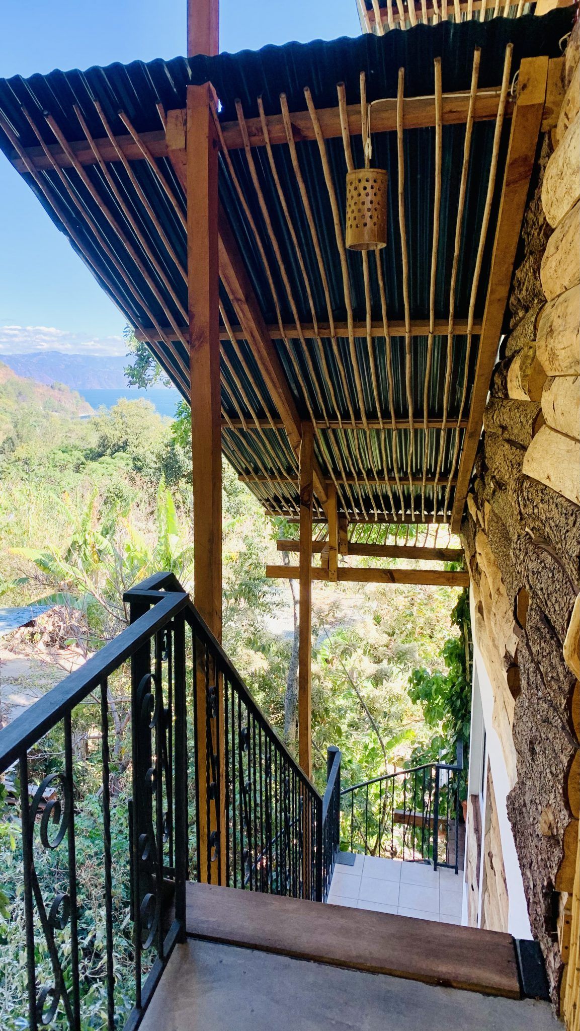 A view opening from a balcony over the valley.