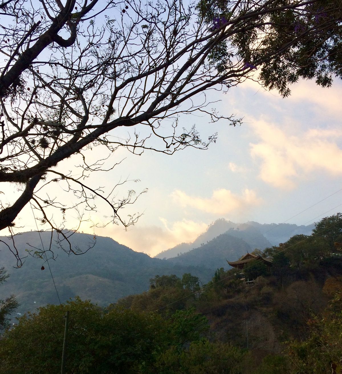 Clouds over the mountains.