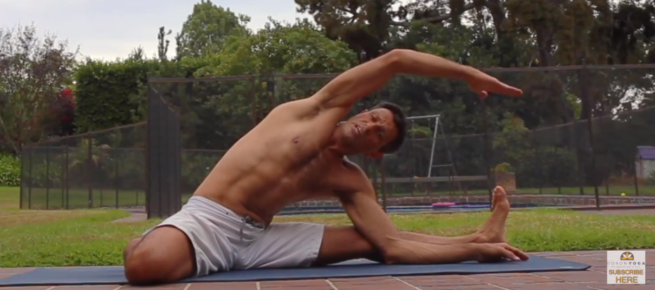 Parighasana gate pose side stretch